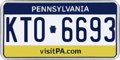 PA license plate KTO6693