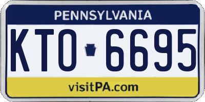 PA license plate KTO6695