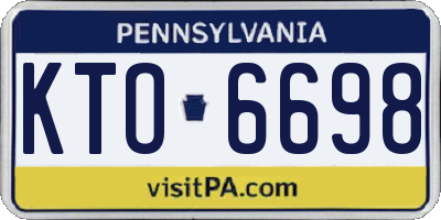 PA license plate KTO6698