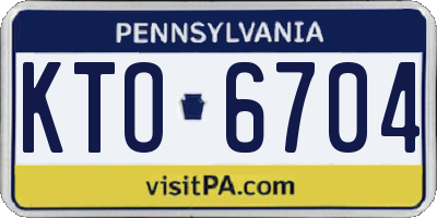 PA license plate KTO6704