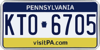 PA license plate KTO6705