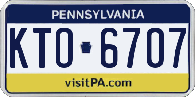 PA license plate KTO6707