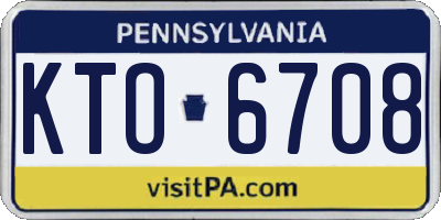 PA license plate KTO6708
