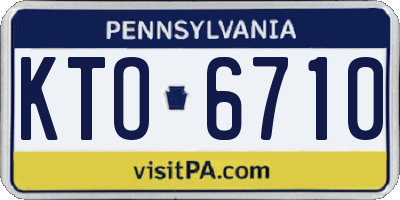 PA license plate KTO6710