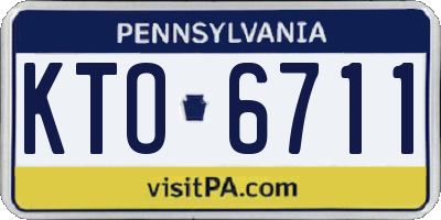 PA license plate KTO6711