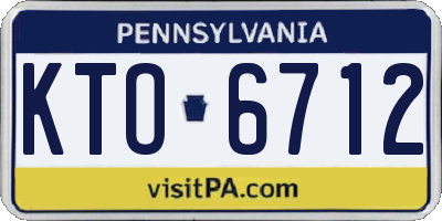 PA license plate KTO6712
