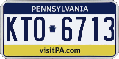 PA license plate KTO6713