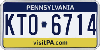 PA license plate KTO6714