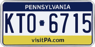 PA license plate KTO6715