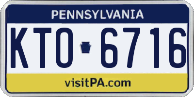 PA license plate KTO6716
