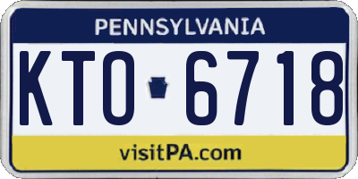 PA license plate KTO6718