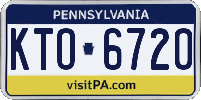 PA license plate KTO6720
