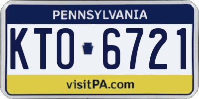 PA license plate KTO6721