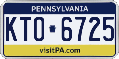 PA license plate KTO6725