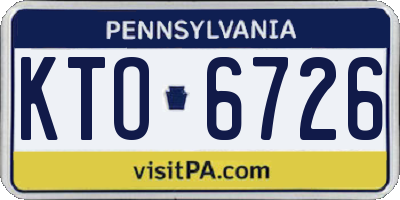 PA license plate KTO6726