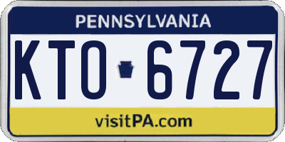PA license plate KTO6727