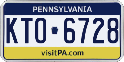 PA license plate KTO6728