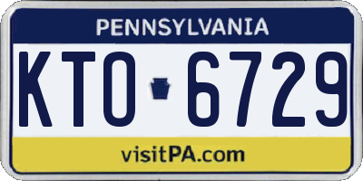 PA license plate KTO6729