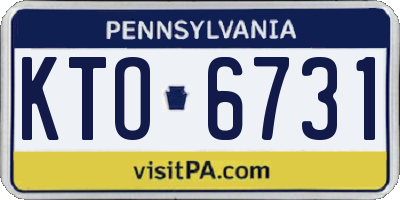 PA license plate KTO6731