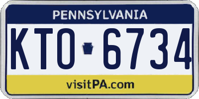 PA license plate KTO6734