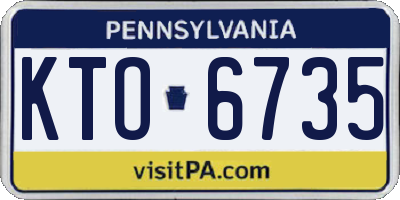PA license plate KTO6735