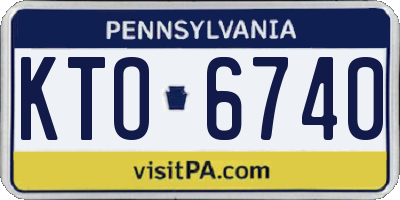 PA license plate KTO6740