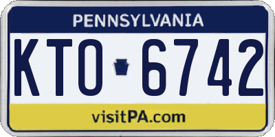 PA license plate KTO6742