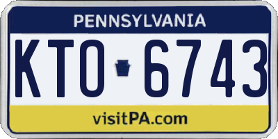 PA license plate KTO6743