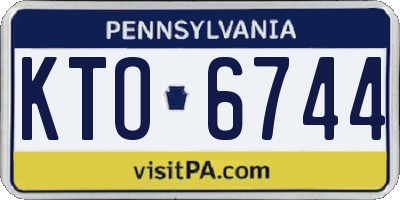 PA license plate KTO6744