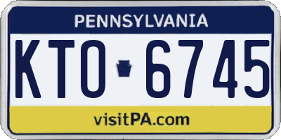 PA license plate KTO6745