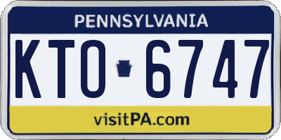 PA license plate KTO6747
