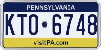 PA license plate KTO6748