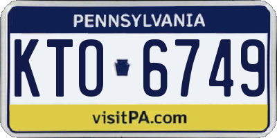 PA license plate KTO6749