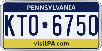 PA license plate KTO6750