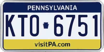PA license plate KTO6751