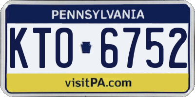 PA license plate KTO6752