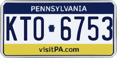 PA license plate KTO6753