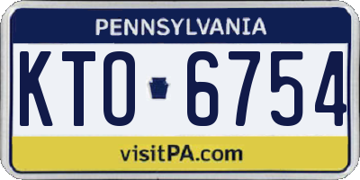 PA license plate KTO6754