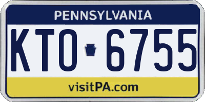 PA license plate KTO6755