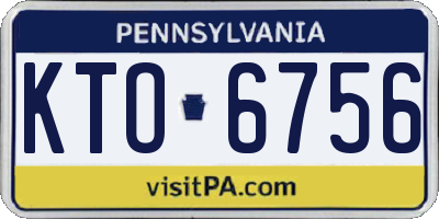 PA license plate KTO6756