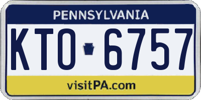 PA license plate KTO6757