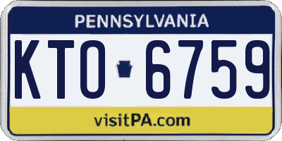 PA license plate KTO6759