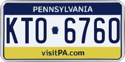 PA license plate KTO6760