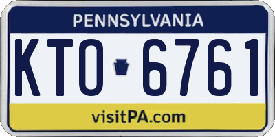 PA license plate KTO6761