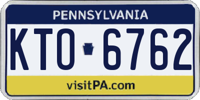 PA license plate KTO6762