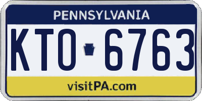 PA license plate KTO6763