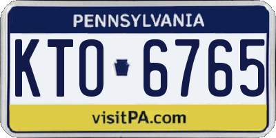 PA license plate KTO6765