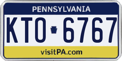 PA license plate KTO6767
