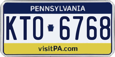 PA license plate KTO6768