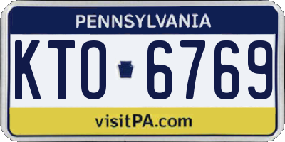 PA license plate KTO6769